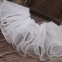15cm Organza Cuffed Edge Wavy Lace Ruffle Lace Trims plissé Clothing Pet Toy Skirt Lace