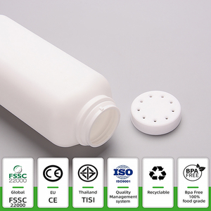 Bouteille de poudre de toner 50g 100g 200g Bouteille de poudre de talc de forme carrée ronde en PE avec couvercle tamis Vente en gros - Product Image 3
