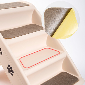 Pet Stairs For <b>Dogs</b> Plastic Non Slip Folding Ladder 3 Step With Paw Print Design For <b>Couch</b> Bed Access - Product Image 2
