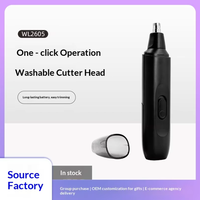 Alat Cukur Rambut Hidung dan Telinga Elektrik Portabel Berkualitas Tinggi, Epilator Logam Hitam, Kepala Pemotong Dapat Dicuci, Alat Perawatan Tanpa Kabel untuk Pria