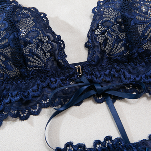 Hoge Kwaliteit Sexy Lingerie Set Licht Controle Gehaakt Polyester Dunne 5-delige Mooie Toon Doorzichtige Mesh Kousenband Band Kant - Product Image 5