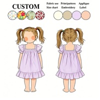 Nouvelle Robe Décontractée Personnalisable pour Fille en Coton Blanc, Col Carré, Manches Bouffantes et Ourlet Volanté, Collection 2026