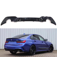 Diffuseur pour BMW G20 Série 3 Upgrade M Performance Style Brillant Noir Pare-chocs Arrière Diffuseur