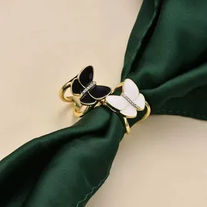 Wholesale High Quality Silk Buckle Scarf Rings Alloy Butterfly Shape Scarf Fixing Buckles