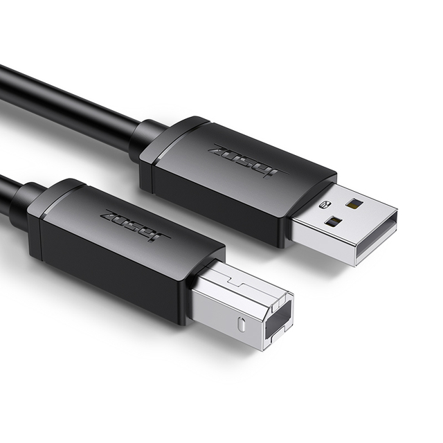 Jasoz High-Speed USB 2.0 5A Fast Charging Metal PVC Braid Shielding Printer Data Cable 480Mbps 0.5m-5m AM-BM Type-B for Computer
