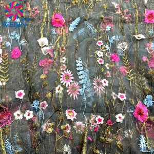 Kustom tujuh warna bordir cetak Tulle kain jala kuat Warp kain rajut untuk bunga pakaian kasual wanita - Product Image 2