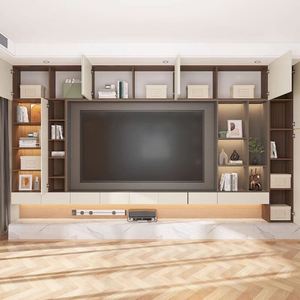 Modern Minimalist <b>TV</b> Background <b>Wall</b> Cabinet Wooden Stand with Marble for Living Room & Hospital Home Furniture - Product Image 3