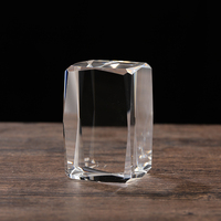 Bloc de cristal K9 vierge à facettes diamantées 50x50x80mm, en emballage cadeau rouge, pour machine de gravure laser 2D 3D, vente en gros