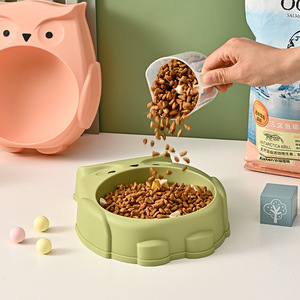 ชามอาหารนกฮูกสำหรับสัตว์เลี้ยง ความจุขนาดใหญ่ กันลื่น ป้องกันการล้ม ชามอาหารสำหรับแมวและสุนัข อุปกรณ์สำหรับสัตว์เลี้ยง - Product Image 2