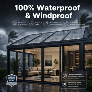 [Direttamente dalla Fabbrica] Veranda Moderna Personalizzata <span class=keywords><strong>in</strong></span> Alluminio con Tetto <span class=keywords><strong>in</strong></span> <span class=keywords><strong>Vetro</strong></span> Temperato Impermeabile <span class=keywords><strong>per</strong></span> Giardino, Balcone, Patio - Product Image 3