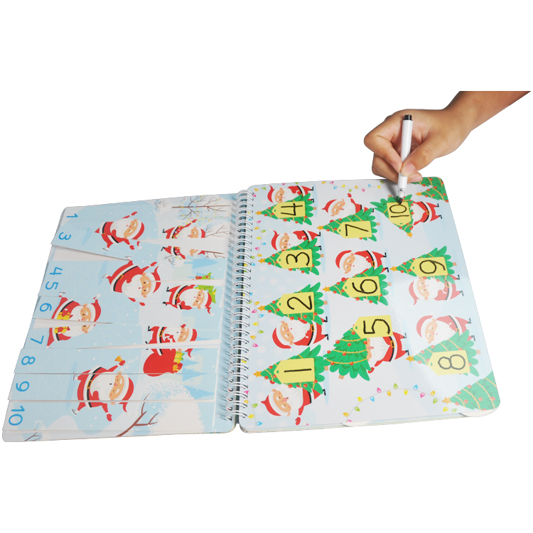 Новая версия рождественских тем 12 страниц образовательная Дошкольная Тихая книга для детей