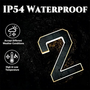 Smart Solar Powered House Numbers House Numbers Light 9 Inch Waterproof Address Plaque Auto-On LED Lights 10-12 Hours Battery - Product Image 3