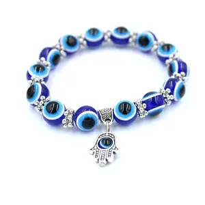 10mm Dark Blue Resin Turkey Evil Blue devil's Eye Beaded Bracelets for men women