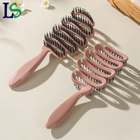 Brosse à cheveux de barbier de nouvelle conception en gros, outil de coiffure, brosse à cheveux bouclés humides et secs, brosse à démêler les cheveux, brosses de coiffage avec logo