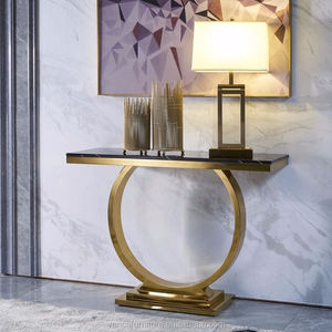 Rond doré <span class=keywords><strong>et</strong></span> Argent cadre mural décoratif marbre <span class=keywords><strong>console</strong></span> ensemble de table - Product Image 4