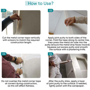 Ruban d'<span class=keywords><strong>angle</strong></span> en métal flexible et résistant aux fissures, ruban d'<span class=keywords><strong>angle</strong></span> en métal flexible pour le plâtre - Product Image 5