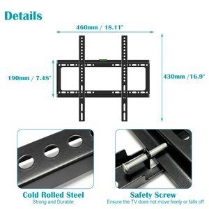 Heavy Duty Fixed <strong>TV</strong> <strong>Bracket</strong> for 26-63 Inch <strong>Screens</strong> VESA 100x100-400x400mm 50KG Load Competitive Factory Price <strong>Flat</strong> <strong>TV</strong> Wall Mount - Product Image 3