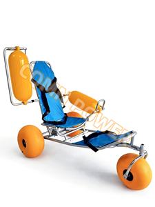 Cadeira de rodas de praia Dobrável Todo o Terreno Praia Sand & Sea Cadeira de Mobilidade 3-em 1 Pneus de Balão Resistente à corrosão - Product Image 6