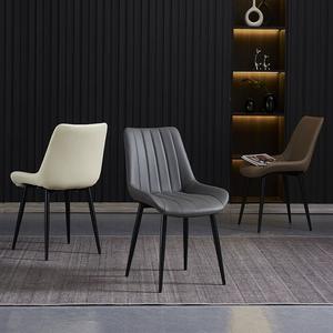 Chaise de salle à manger rembourrée de style minimaliste moderne avec dossier rembourré pour salon et salle à manger JKS - Product Image 2