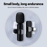 Microphone Lavalier Sans Fil K9 - Léger, en Plastique, à Condensateur, Anti-Bruit, Plug-and-Play pour PC et Diffusion en Direct