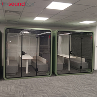 Enregistrement pratique en studio extérieur cabine de bureau insonorisée en grain de bois nacelle de travail de réunion insonorisée 4 personnes
