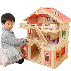 Casa de Muñecas de Madera BabeZoom, Juguete de Construcción DIY, Set de Juego Inspirado en una Villa, Castillo de Princesa, Muebles Modelo, Regalo de Cumpleaños para Niños y Niñas - Product Image 1