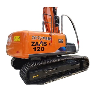 Excavatrice Hitachi ZX120 d'occasion d'origine japonaise, 12 tonnes, faible nombre d'heures de fonctionnement, avec accessoires : pince hydraulique, tarière, brise-roche, certifiée CE - Product Image 1