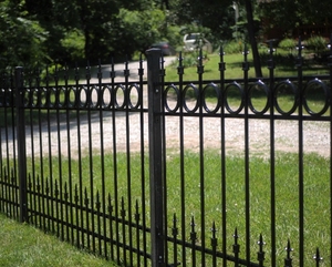 Panneaux <span class=keywords><strong>de</strong></span> clôture <span class=keywords><strong>de</strong></span> jardin en fer forgé, tubes métalliques soudés galvanisés et thermolaqués noirs, d'occasion, économiques et écologiques - Product Image 2