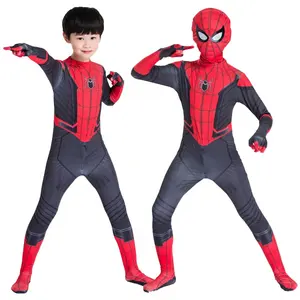 Лидер продаж, оптовая продажа красного и черного цвета с изображением Человека-паука, костюм с изображением Человека-паука, зентай, костюм, костюмы для детей, детские брюки с рисунком «Человек-паук», костюмы для костюмированной вечеринки; Одежда