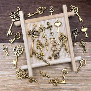 จี้รูปหัวใจกลวงโลหะผสมสีทองโบราณสำหรับทำเครื่องประดับ DIY 3 ชิ้น สไตล์เรโทรศิลปะ - Product Image 3