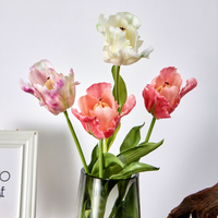 W-A0308 Tulip Buatan Baru dari Lateks Lembut, Tulip Sentuhan Asli dari Karet Lunak, Bunga Simulasi untuk Dekorasi Rumah dan Pernikahan