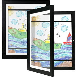Kids Artwork Picture <b>Frame</b> Changeable in <b>Black</b> Wood Eco-Friendly Customizable Sizes A4 <b>A3</b> A2 9X12 - Product Image 1