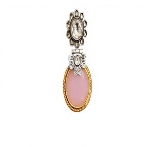 Boucles d'oreilles pendantes exclusives en laiton plaqué or vintage avec moissanite pour femme, cadeau de fête - Product Image 2