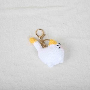 Mini porte-clés chat en crochet fait main, porte-clés chaton en fil tricoté, poupée animale mignonne au crochet, porte-clés chat en peluche, mini porte-clés chat - Product Image 3