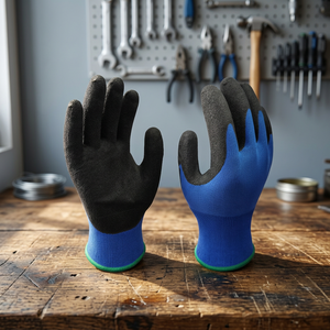 Gants de mécanicien WESTON, calibre 18, ultra-fins, en cuir et polyester, enduits de nitrile, avec manchette tricotée, compatibles écran tactile, sans poudre, imperméables - Product Image 3