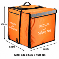 Sac isotherme extensible réfléchissant orange, grand format, avec doublure en aluminium, pour livraison de repas en gros, directement de l'usine