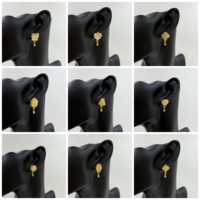 Boucles d'oreilles pendantes vintage plaquées or pour femmes, boucles d'oreilles bohèmes texturées, papillon, trèfle, lune, nuage, hexagone, bijoux tendance