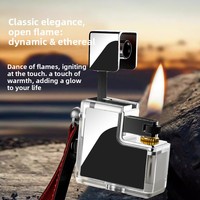 Briquet à kérosène rétro transparent, allumage créatif à bras articulé et roue à silex, cadeau haut de gamme pour hommes