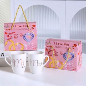Taza de Cerámica Personalizada para Parejas, Regalo de San Valentín, Aniversario de Bodas, Estilo Nórdico, Caja de Regalo para Damas de Honor - Product Image 3