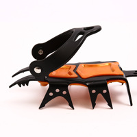 Crampons de glace dent de tigre 18 dents poignées de chaussure antidérapantes en TPU pour la randonnée hivernale escalade et voyage sur neige équipement d'alpinisme en plein air