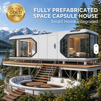Capsule spatiale immersive panoramique pour site aquatique, unité d'hébergement touristique et de séjour de nuit