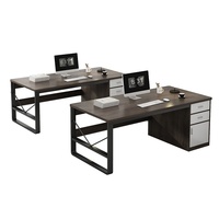 Bureau de travail minimaliste au design moderne, ensemble chaise et bureau pour employés, bureau d'ordinateur simple en PVC, sans peinture, haute qualité