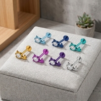 Bijoux HGC, Piercing de nez en titane G23 ASTM F136, Anneau labret sans filetage queue de chat, Clous d'oreille à dos plat pour femmes