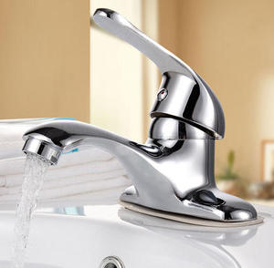 ก๊อกน้ำร้อน-เย็นแบบสองรู อ่างล้างหน้าในห้องน้ำ วาล์วผสมแบบใช้คู่ ทองเหลืองชุบโครเมียม ติดตั้งบนเคาน์เตอร์ ป้องกันน้ำกระเด็น ใช้งานง่าย - Product Image 3