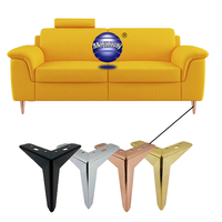 Pieds de meubles triangulaires en fer robuste finition chrome or rose pour canapé, table, usage hospitalier
