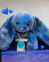 [Collection Espace en Gros] JellyCatt Lapin Spatial à Oreilles Fleuries 31cm, Peluche, Jouet de la Série Espace en Vrac, Cadeau