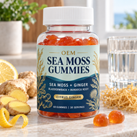 Gummies de mousse de mer avec sureau, vinaigre de cidre et algues de baleine, superaliment sans sucre pour le soutien intestinal et immunitaire, 60 unités