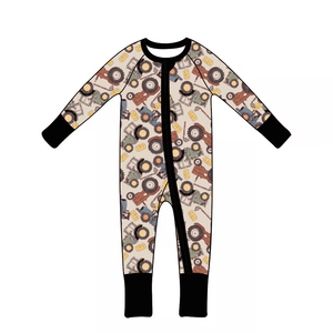 RST 아기 긴 소매 더블 지퍼 아기 옷 종류 아동 의류 대나무 지피 - Product Image 5