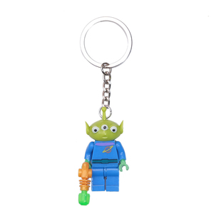QYS Cartoon Star Bat Keychain Anime Doll Backpack Accessory Cute Building Blocks <b>Keyring</b> Personalized Cosplay Item - Product Image 4