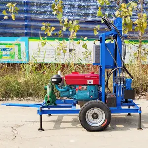 China Supplier Mini Price Small Portable Diesel Hydraulic Borehole Water Well Drilling Rig Machine For Sale